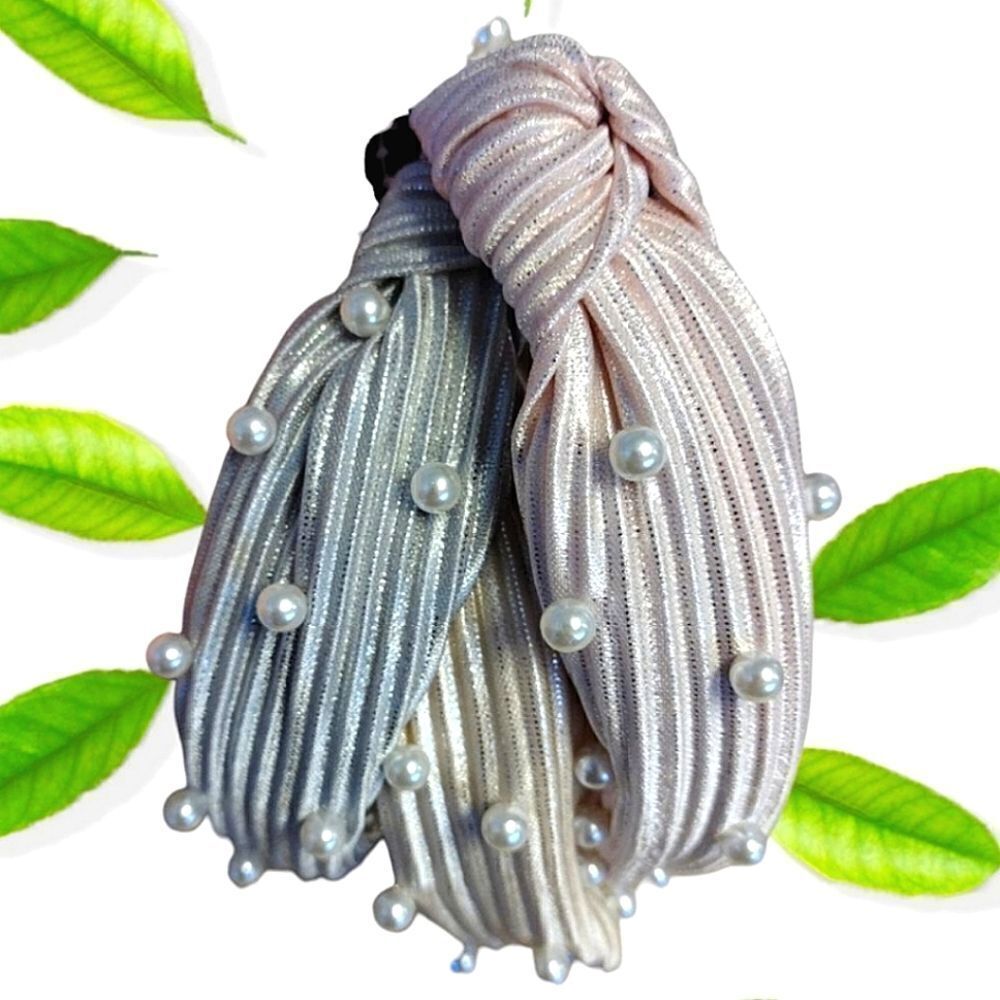 Bow Fancy 3 Top Knot Pastel Metallic Embellished Coquette Headbands Set NWT